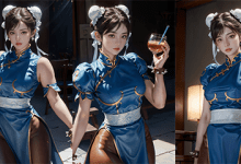 九宫格AI美女--作品展示  春丽回归-街头霸王-兔兔Blog