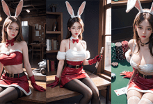 九宫格AI美女--作品展示  圣诞兔女郎-兔兔Blog
