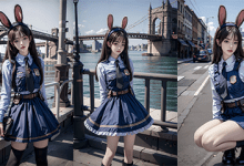 九宫格AI美女--作品展示  兔子警官-兔兔Blog